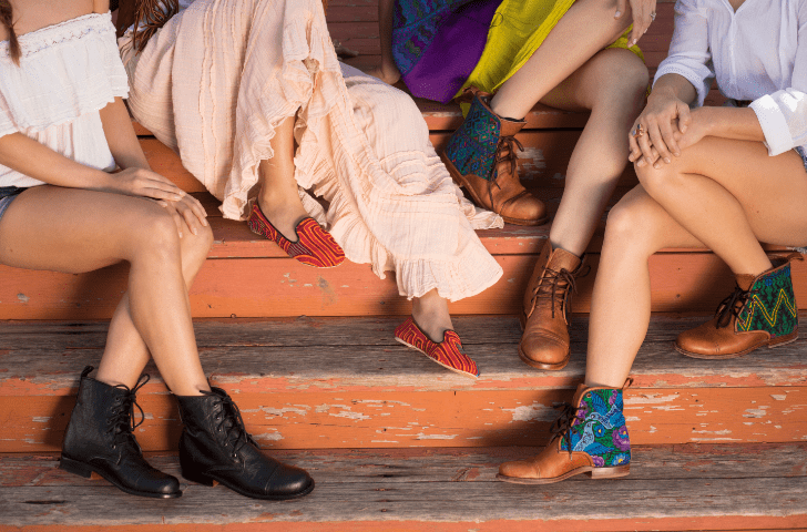 The Teysha family showing off their shoes and enjoying the sun on a ranch near Austin, TX. (Photo: Dennis Burnett)