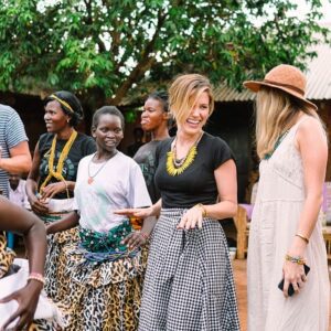 Actress Sophia Anna Bush dancing with the women of Gulu town in Northern Uganda. (Photo: Courtesy of Sophia Anna Bush’s Instagram)