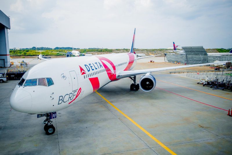 Delta recently repainted its iconic "Pink Plane" in advance of the airline's 11th Annual Breast Cancer One survivor flight. (PRNewsFoto/Delta Air Lines)