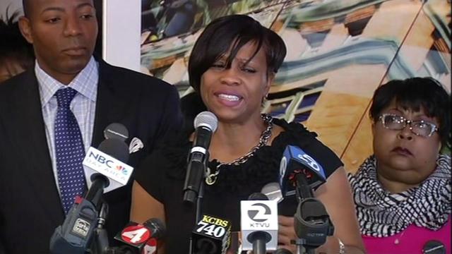 Plaintiffs head of the Sistahs on the Reading Edge book club Lisa Johnson, center, attorney Waukeen McCoy, left, and Deborah Neal, right, announcing the filing a lawsuit over their ejection from a Napa Valley Wine Train, Thursday, October 1, 2015, in San Francisco. (Photo: Courtesy of abc7news.com)