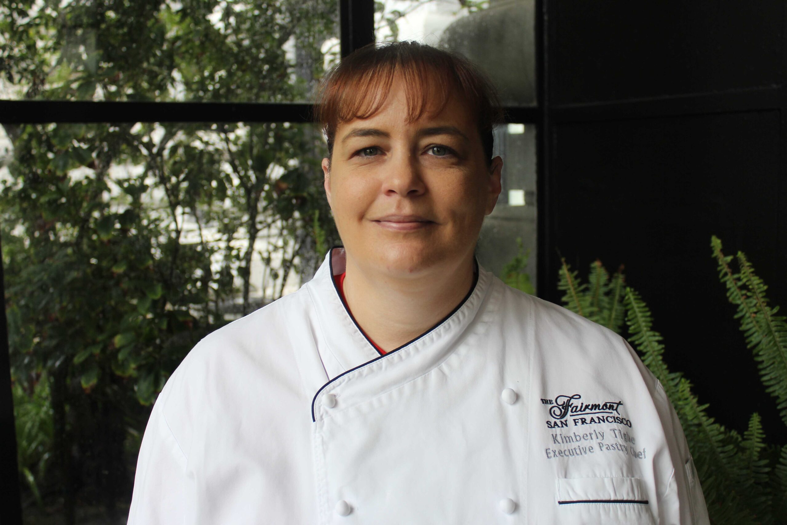 Fairmont San Francisco Executive Pastry Chef Kimberly Tighe at the grand unveiling of the Giant Gingerbread House in 2014. (Photo: Courtesy of the Fairmont San Francisco)