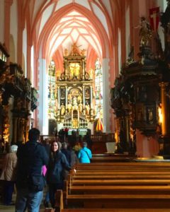 Tourist flock to take pictures inside the beautiful St. Michaels Church in Mondsee where Maria married Captain Georg von Trapp in the movie, The Sound of Music. (Photo: Super G)