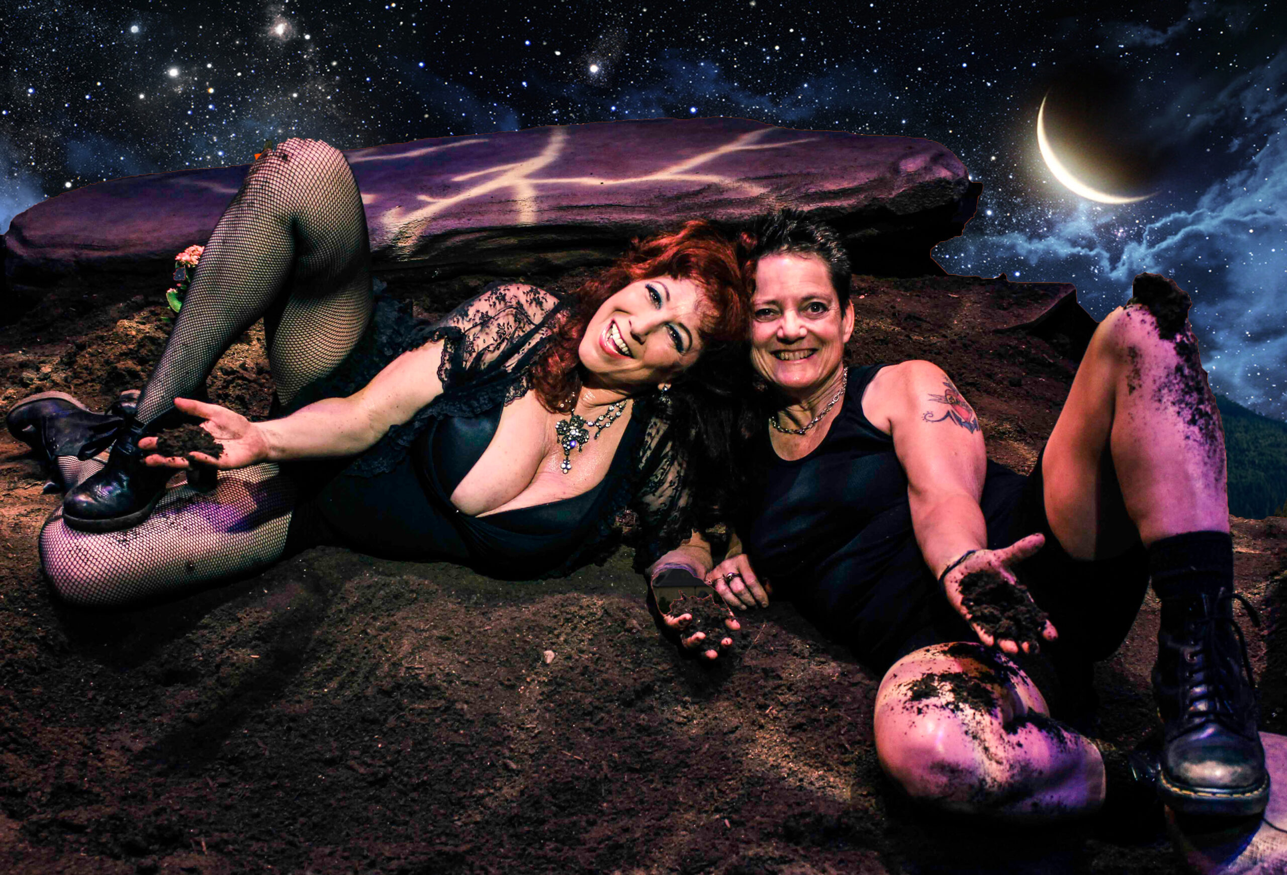 Ecosexuals Annie Sprinkle, left, and Beth Stephens, right, create queer environmental art and film to save the planet. (Photo: Courtesy of Annie Sprinkle and Beth Stephens)