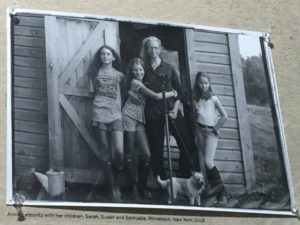 A self-portrait of Annie Leibovitz and her three daughters at the “Women: New Portraits” exhibit at Crissy Field in the Presidio. (Photo: Heather Cassell)
