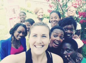 Blair Brettschneider, founder of GirlForward, an organization that helps empower refugee girls connected with GirlForward Rwanda during her scholarship trip to Rwanda. (Photo: Courtesy of HI USA)