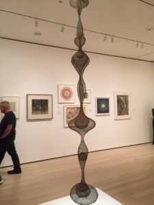 Ruth Asawa’s “Untitled c. 1955,” brass wire, iron wire, and galvanized iron wire at the “Making Space: Women Artists and Postwar Abstraction” at the Museum of Modern Art in New York. (Photo: Heather Cassell)