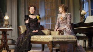 Cynthia Nixon, left, and Laura Linney, right, in “Little Foxes” on Broadway. (Photo: Courtesy of Variety)