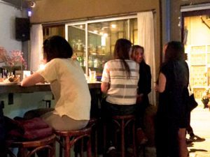 Patrons gather at the small bar that welcomes them to Joz ve Los in Tel Aviv, Israel. (Photo: Super G)