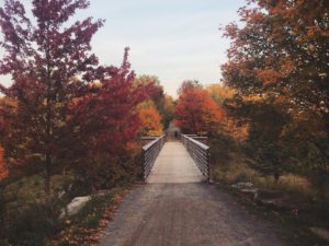 Crossing a bridge along The Great Trail in Canada. (Photo: Courtesy of Sarah Rose Daily)