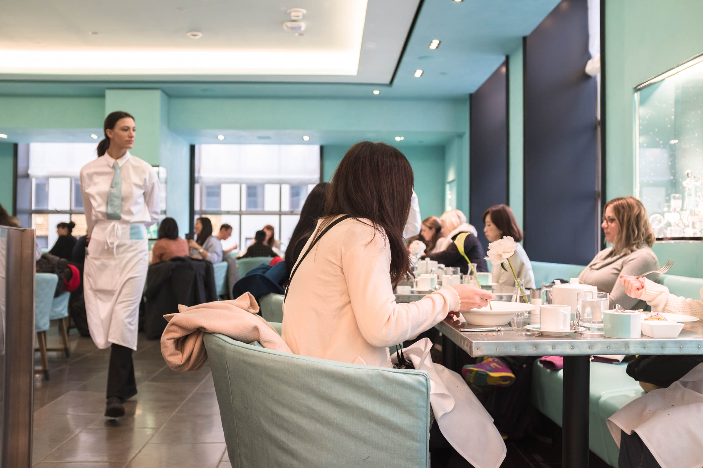 Guests at Blue Box Cafe at Tiffany and Co.