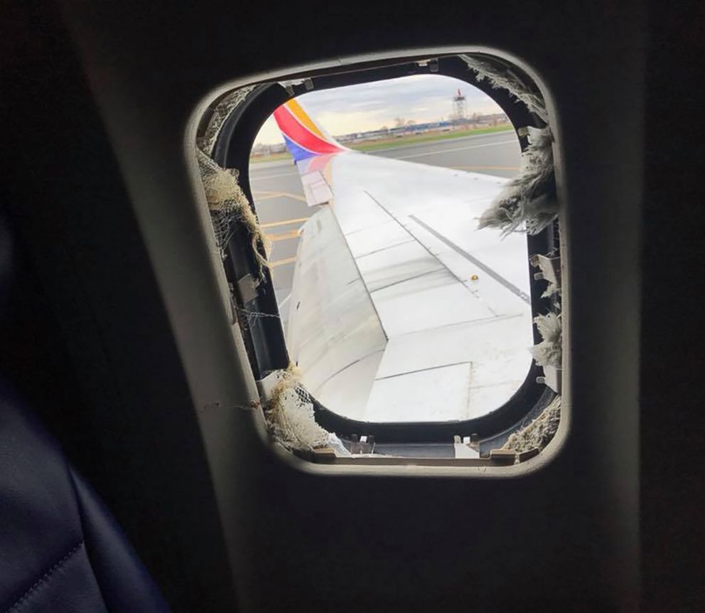 The blown-out window aboard Southwest Airline’s Flight 1380