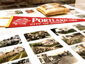 Artifacts from 130 years of Portland's Rose Show at the “Madame Caroline Testout: The Rose that Made Portland Famous” exhibit