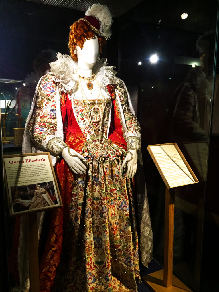 Replica of Queen Elizabeth I gown at The Globe Theatre