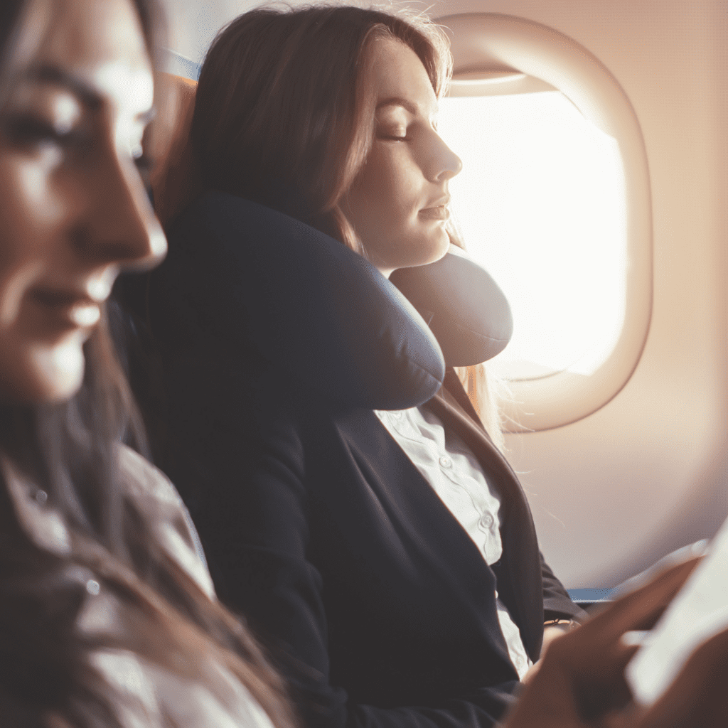 women on a plane